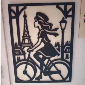 Déco mural, La parisienne à vélo